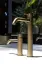 Смеситель для раковины Gessi316, высокий, с длинным изливом, без донного клапана, цвет Warm Bronze Brushed покрытие PVD