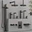 Термостат Gessi Anello, настенный, встраиваемый, на 2 потребителя, цвет Black Metal Brushed PVD