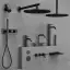 Смеситель для раковины Gessi316, встраиваемый, на 3 отверстия, с изливом, без донного клапана, внешние части, цвет Black Metal Brushed PVD