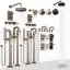 Термостат Gessi Inciso, встраиваемый, с переключателем на 3 выхода, цвет Warm Bronze Brushed PVD