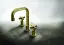 Смеситель для раковины Gessi Inciso, на 3 отверстия, без донного клапана, цвет Brass PVD