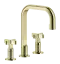 Смеситель для раковины Gessi Inciso, на 3 отверстия, без донного клапана, цвет Brass PVD