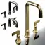 Смеситель для раковины Gessi Inciso, на 3 отверстия, средний, без донного клапана, цвет Antique Brass