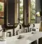Смеситель для раковины Gessi Inciso, средний, c донным клапаном, цвет Black Metal Brushed PVD