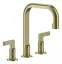 Смеситель для раковины Gessi Inciso, средний, c донным клапаном, цвет Brushed Brass PVD