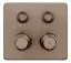 Термостат Gessi HI-FI Eclectic, встраиваемый, до 2 функций одновременно, с кнопками вкл/выкл, внешняя часть, цвет Copper Brushed PVD