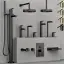 Верхний душ Gessi Ingranaggio, ø218 мм, поворотный, с настенным держателем, цвет Black Metal Brushed PVD