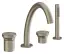 Смеситель для ванны Gessi Origini, на борт ванны, на 4 отверстия, встраиваемый, 367x233 мм, внешняя часть, цвет матовый никель