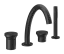 Смеситель для ванны Gessi Origini, на 4 отверстия, с переключателем, изливом, гибким шлангом и душевой лейкой, цвет Matte Black