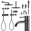 Верхний душ Gessi316, Ø355 мм, шарнирный для потолочного крепления, цвет Matte Black