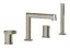 Cмеситель для ванны Gessi Anello, на 4 отверстия, с изливом, ручным душем, девиатором, лейкой, цвет Finox Brushed Nickel