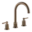 Смеситель для раковины Gessi Venti20, на 3 отверстия, зонтичный, без донного клапана, цвет Copper Brushed PVD