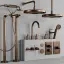 Cмеситель для раковины Gessi Venti20, с зонтичным изливом, донный клапан, цвет Copper Brushed PVD