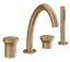 Смеситель для ванны Gessi Origini, на 4 отверстия, с переключателем, изливом, гибким шлангом и душевой лейкой, цвет Warm Bronze Br. PVD