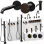 Смеситель для раковины Gessi Origini, напольный, без донного клапана, внешняя часть, цвет Black Metal Brushed PVD