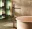 Смеситель для ванны Gessi Origini, напольный, с душевой лейкой, внешняя часть, цвет Copper Brushed PVD