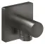 Шланговое подсоединение Gessi Rilievo, настенное, Н-60 мм, цвет Black Metal Brushed PVD