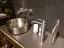 Стакан Gessi 316, настольный, ⌀75х126 мм, цвет White/Black Metal Brushed PVD