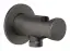 Шланговое подсоединение Gessi Anello, с держателем лейки, цвет Black Metal Brushed PVD