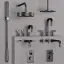 Шланговое подсоединение Gessi Inciso ⌀65 мм, с держателем для душевой лейки, цвет Black Metal Brushed PVD