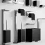 Стойка с бумагодержателем и ёршиком Gessi Rettangolo, h614 мм, напольная, цвет Black/Chrome