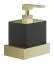 Дозатор для жидкого мыла Gessi Rettangolo, настенный , колба черная, цвет Brushed Brass PVD