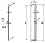 Штанга Gessi316, настенная, h828 мм, цвет Steel Brushed