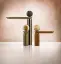 Смеситель для раковины Gessi Perle без донного клапана, с вентилями-сферами из камня Onyx Cola и муранского стекла Pulegoso Dark Bronze