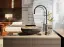Смеситель для раковины Gessi Jacqueline высокий, с низким поворотным изливом, металлическим вентилем, без донного клапана Finox Brushed Nickel