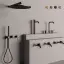 Cмеситель для раковины Gessi316, на 3 отверстия, излив средний, без донного клапана, внешние части, цвет Brushed Brass PVD