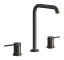 Смеситель для раковины Gessi 316 Intreccio, двухрычажный, без донного клапана, длина излива 156 мм, цвет Black Metal Brushed PVD