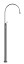 Смеситель для раковины Gessi Goccia, напольный, h1453 мм, с поворотным изливом 387 мм, без донного клапана, внешняя часть, цвет Black Metal GHRC
