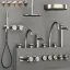 Смеситель Gessi Origini, настенный на 2 выхода, с переключателем, внешние части, цвет Finox Bruhed Nickel