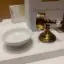 Devon&Devon Gemstone Мыльница подвесная, цвет: античная латунь/белый