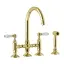 Nicolazzi El Capitan Смеситель для кухни, на 4 отв., с вытяжным ручным душем, цвет: Gold