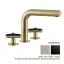 Смеситель для раковины THG MARCEL METAl INLAYS U3P.FG1.151 цвет-SOFT MATT GOLD, ручки со вставкой MATT BROWN BRONZE PVD