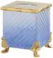 Контейнер для салфеток Cristal&Bronze CRISTAL TAILLE “LOSANGE” CISELÉ FS09C-D3-652B blue crystal/Matt Soft Gold