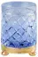 Стакан Cristal&Bronze CRISTAL TAILLE “LOSANGE” CISELÉ FS09C-D3-611B blue crystal/Matt Soft Gold
